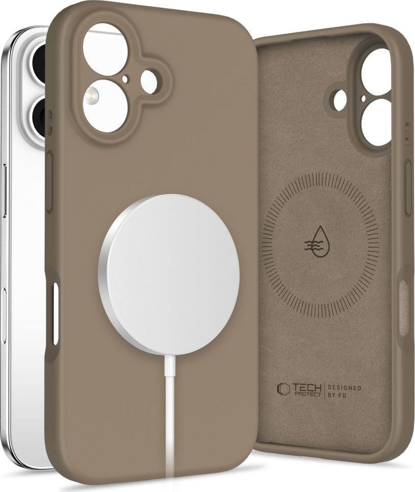 Tech-Protect Ochranný kryt na iPhone 16 - Tech-Protect, Liquid MagSafe Chocolate Brown