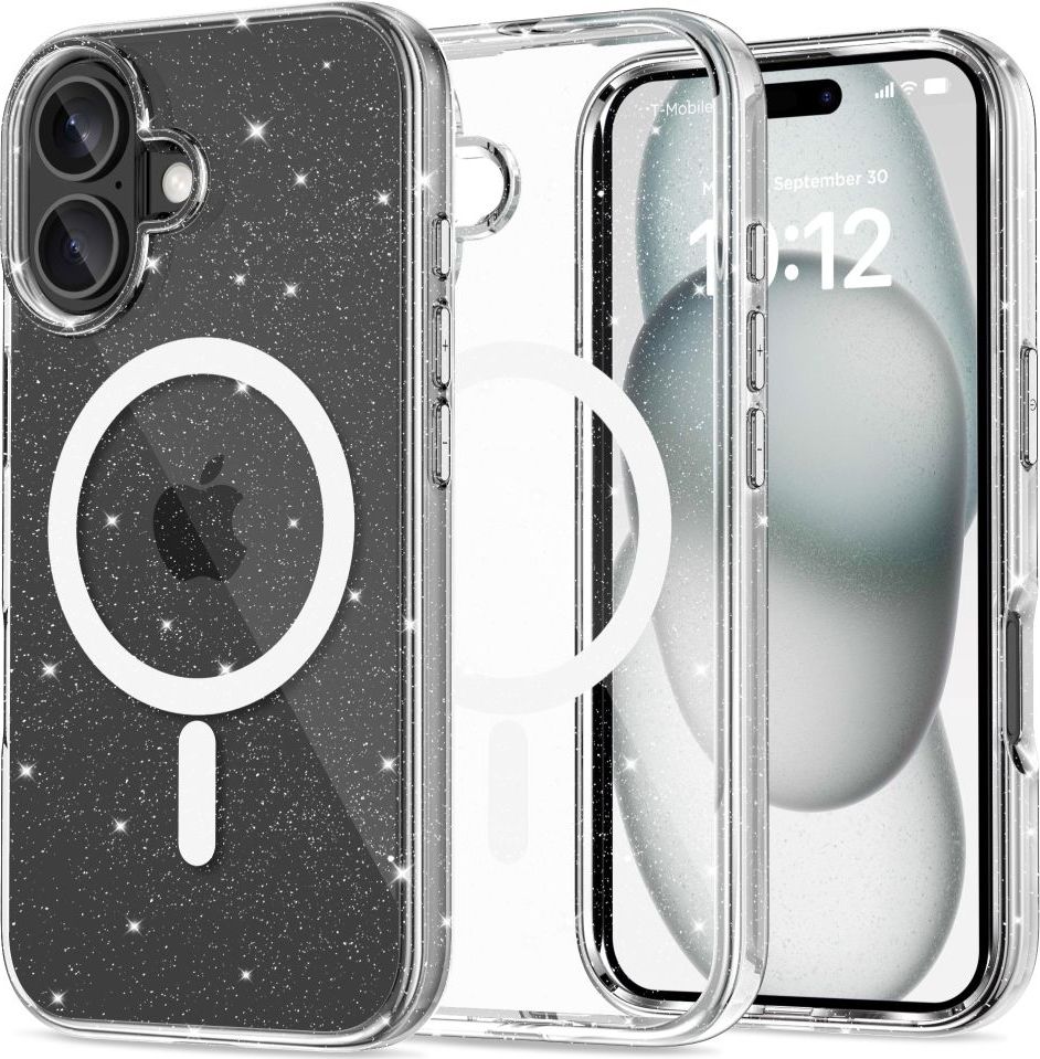 Tech-Protect Ochranný kryt na iPhone 16 - Tech-Protect, Flexair Hybrid MagSafe Glitter