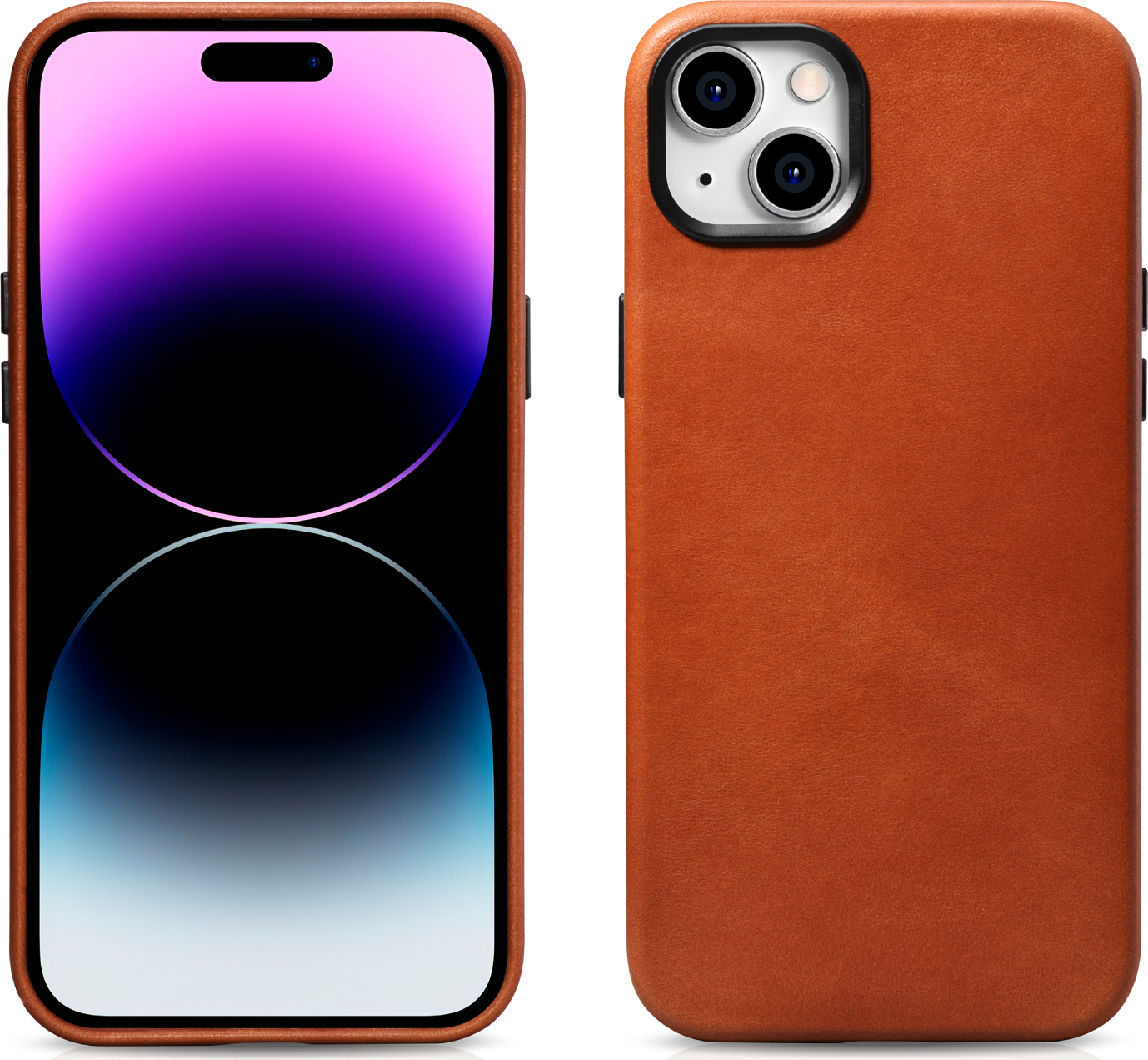 iCarer Kožený obal na iPhone 15 - iCarer, OilWax MagSafe Retro