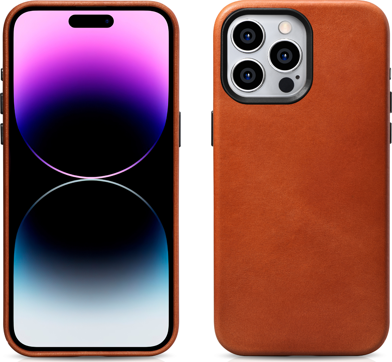 iCarer Kožený obal na iPhone 15 Pro - iCarer, OilWax MagSafe Retro