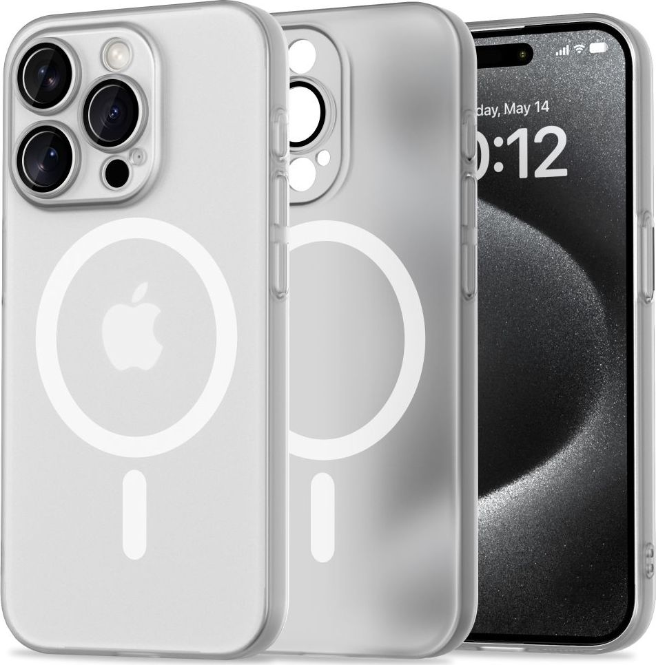 Tech-Protect Ochranný kryt na iPhone 15 Pro - Tech-Protect, MagSlim MagSafe White