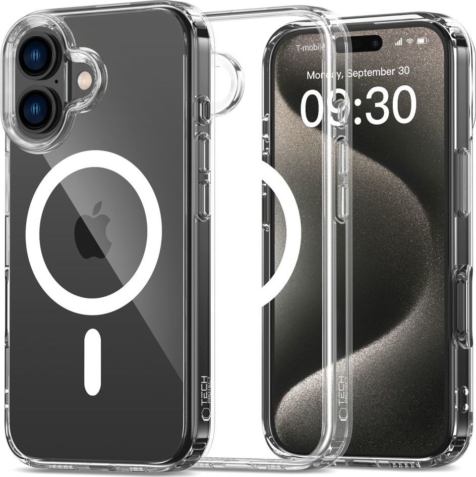 Tech-Protect Ochranný kryt na iPhone 16 - Tech-Protect, Flexair Hybrid MagSafe Clear