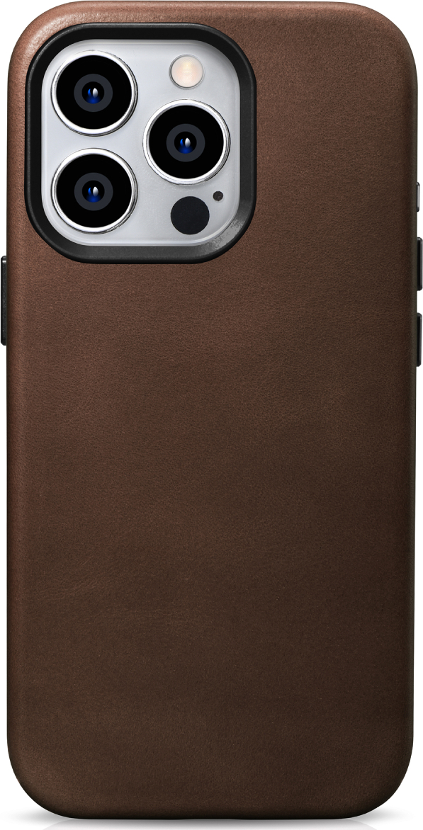 iCarer Kožený obal na iPhone 15 Pro MAX - iCarer, OilWax MagSafe Brown