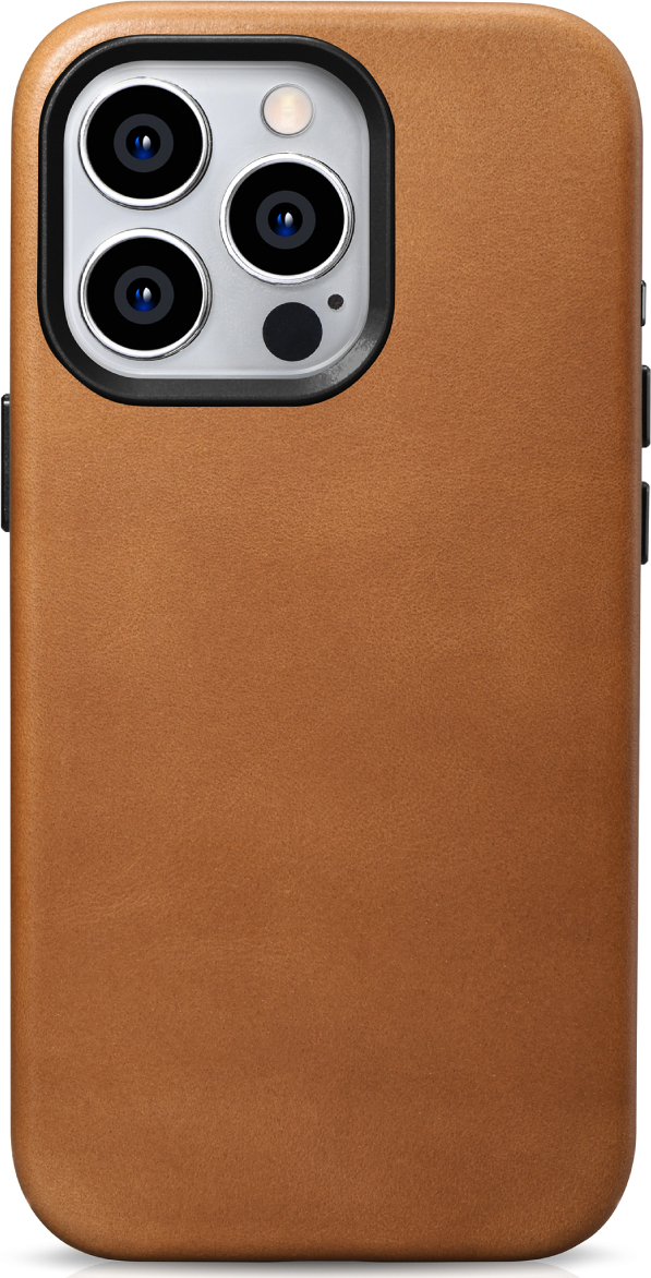 iCarer Kožený obal na iPhone 15 Pro MAX - iCarer, OilWax MagSafe Camel