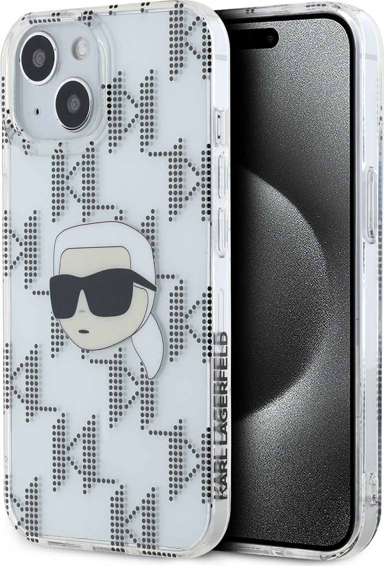 Karl Lagerfeld IML Electroplated Karl Head zadní kryt iPhone 15 čirý