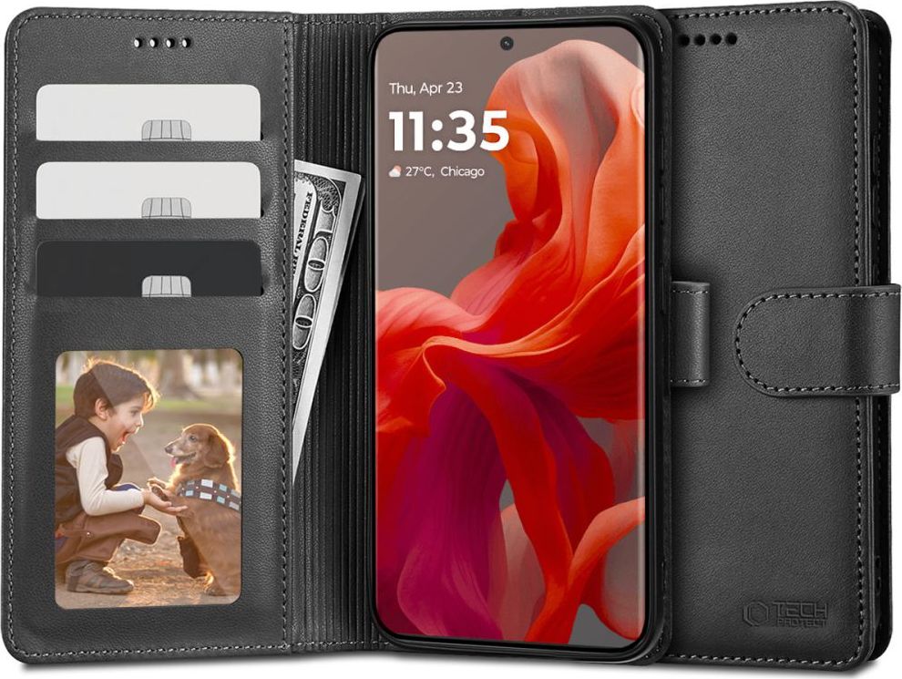 Tech-Protect Ochranné pouzdro na Motorola Moto G85 - Tech-Protect, Wallet Black