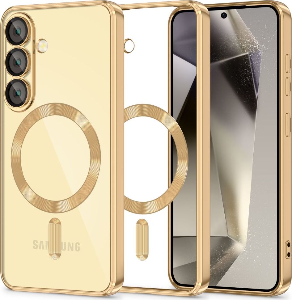 Tech-Protect Ochranný kryt na Samsung Galaxy S25 - Tech-Protect, MagFlex MagSafe Shiny Gold