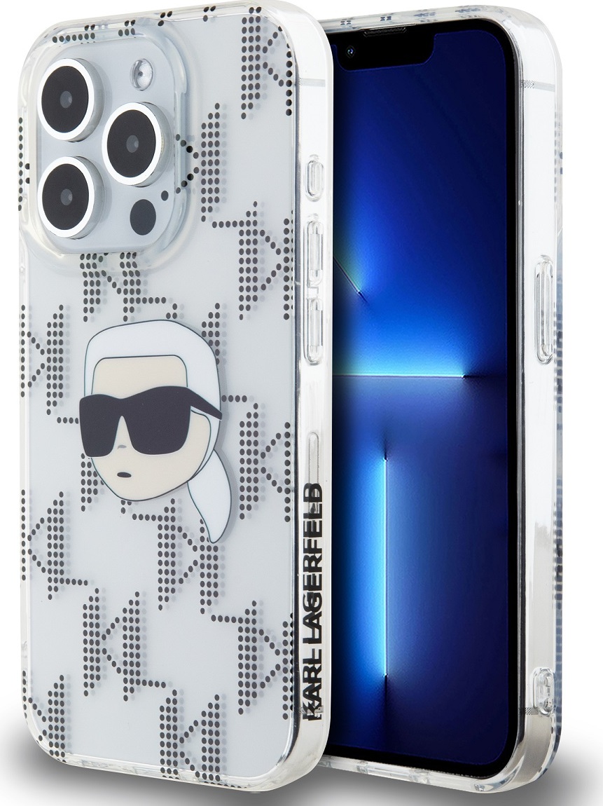 Karl Lagerfeld IML Electroplated Karl Head zadní kryt iPhone 15 Pro čirý