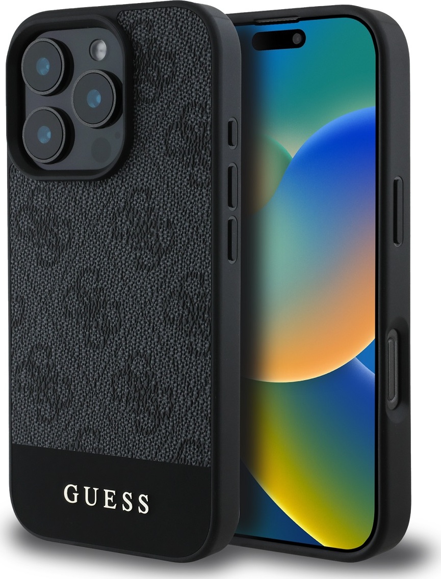 Guess Ochranný kryt na iPhone 16 Pro MAX - Guess, 4G Stripe Gray