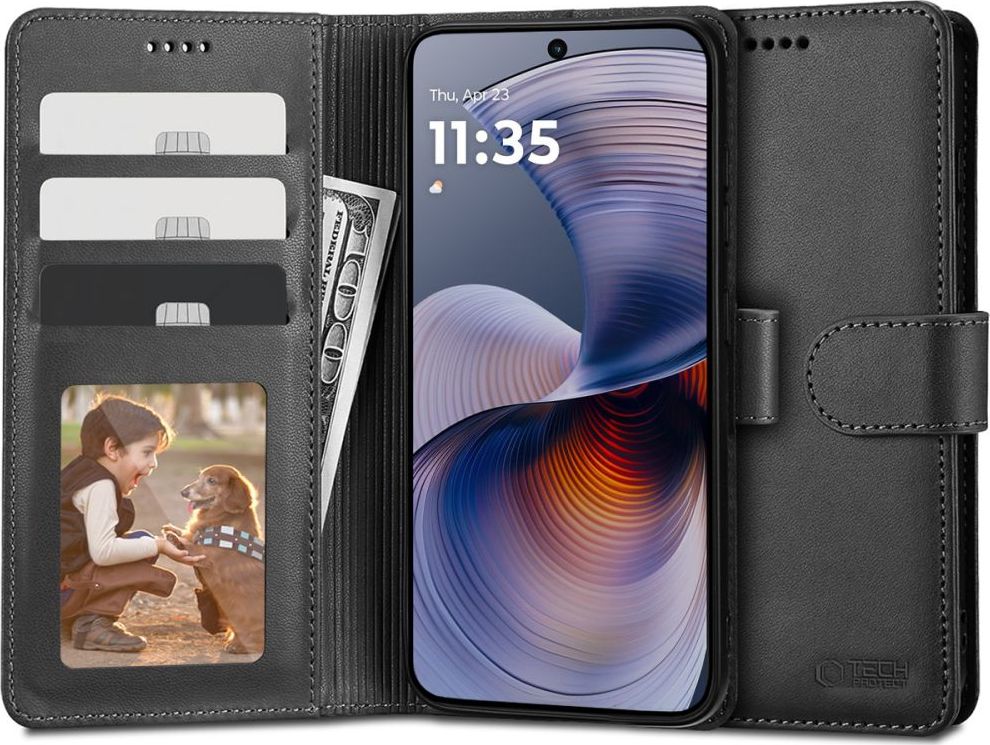 Tech-Protect Ochranné pouzdro na Motorola Moto G55 5G - Tech-Protect, Wallet Black