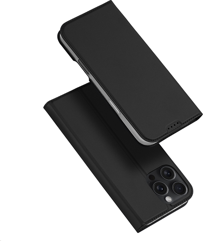 DuxDucis Knížkové pouzdro na iPhone 16 Pro - DuxDucis, SkinPro Black