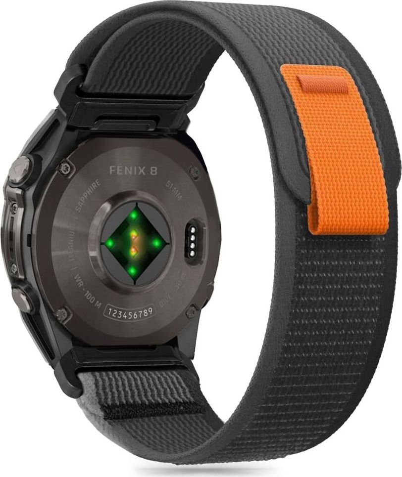 Tech-Protect Řemínek pro Garmin Fenix 5X / 5X PLUS / 6X / 6X PRO / 7X / 8 (51mm) - Tech-Protect, Nylon Black/Orange