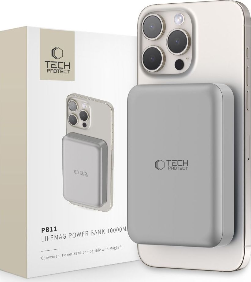 Tech-Protect Powerbanka s MagSafe pro iPhone - Tech-Protect, PB11 LifeMag 10000mAh Titanium