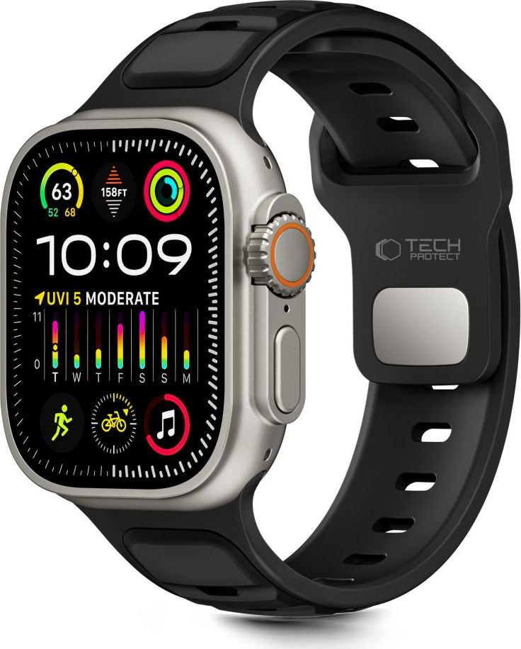 Tech-Protect Řemínek na Apple Watch 44mm / 45mm / 46mm / 49mm - Tech-Protect, Iconband Line Black/Black
