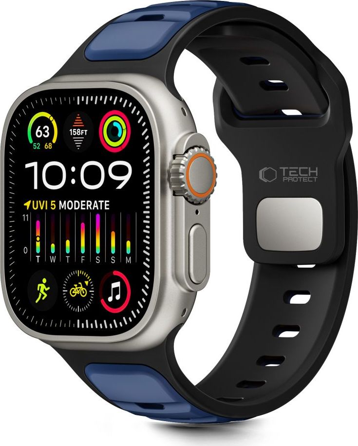 Tech-Protect Řemínek na Apple Watch 44mm / 45mm / 46mm / 49mm - Tech-Protect, Iconband Line Black/Navy
