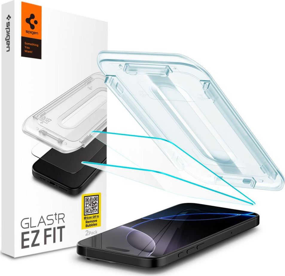 Spigen Glass tR EZ Fit tvrzené sklo iPhone 16 Pro čiré (2-pack)