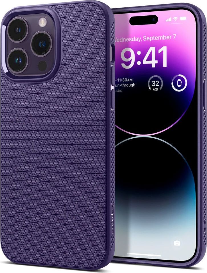 Spigen Ochranný kryt pro iPhone 14 Pro MAX - Spigen, Liquid Air Deep Purple - POUŽITÉ