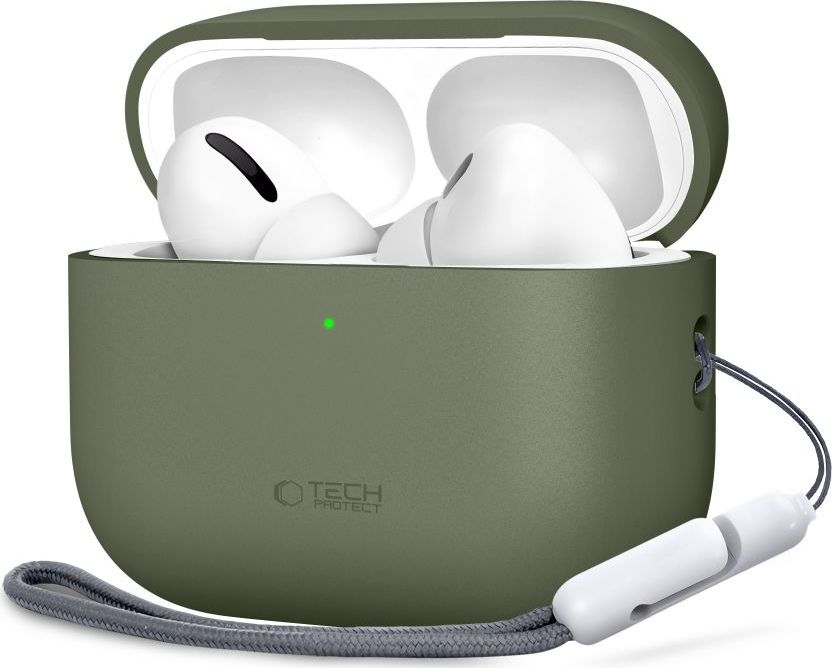 Tech-Protect Pouzdro s poutkem na sluchátka AirPods Pro 3 - Tech-Protect, Silicone Olive Green