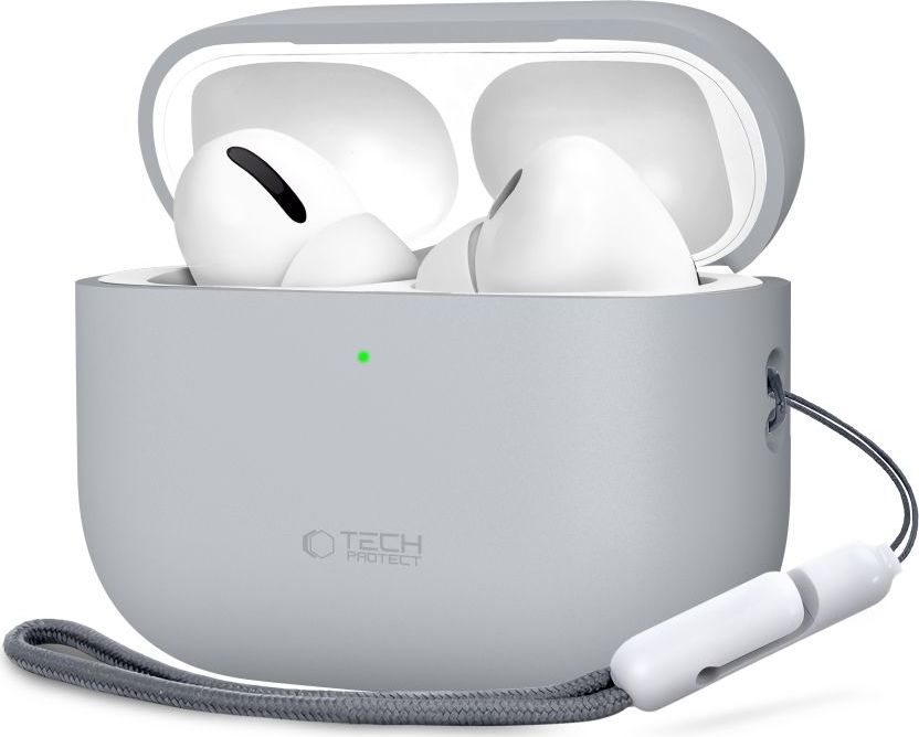 Tech-Protect Pouzdro s poutkem na sluchátka AirPods Pro 3 - Tech-Protect, Silicone Crayon Gray