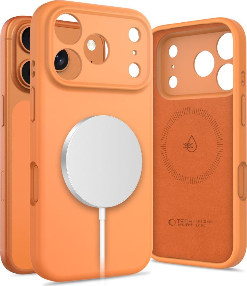Tech-Protect Ochranný kryt na iPhone 17 Pro - Tech-Protect, Silicone MagSafe Cosmic Orange