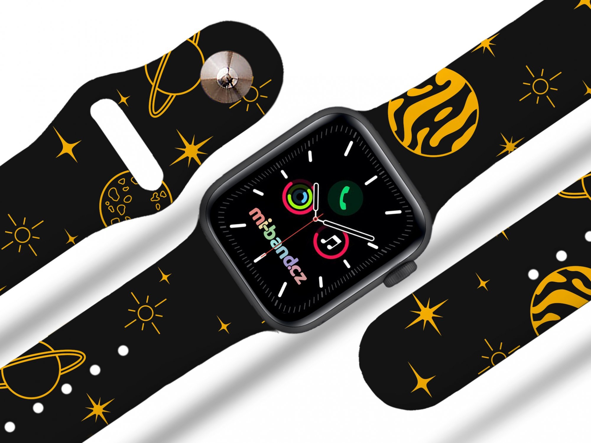 Mi-band Apple watch řemínek Žluté planetky Rozměr: 38/40/41/42(S10)mm
