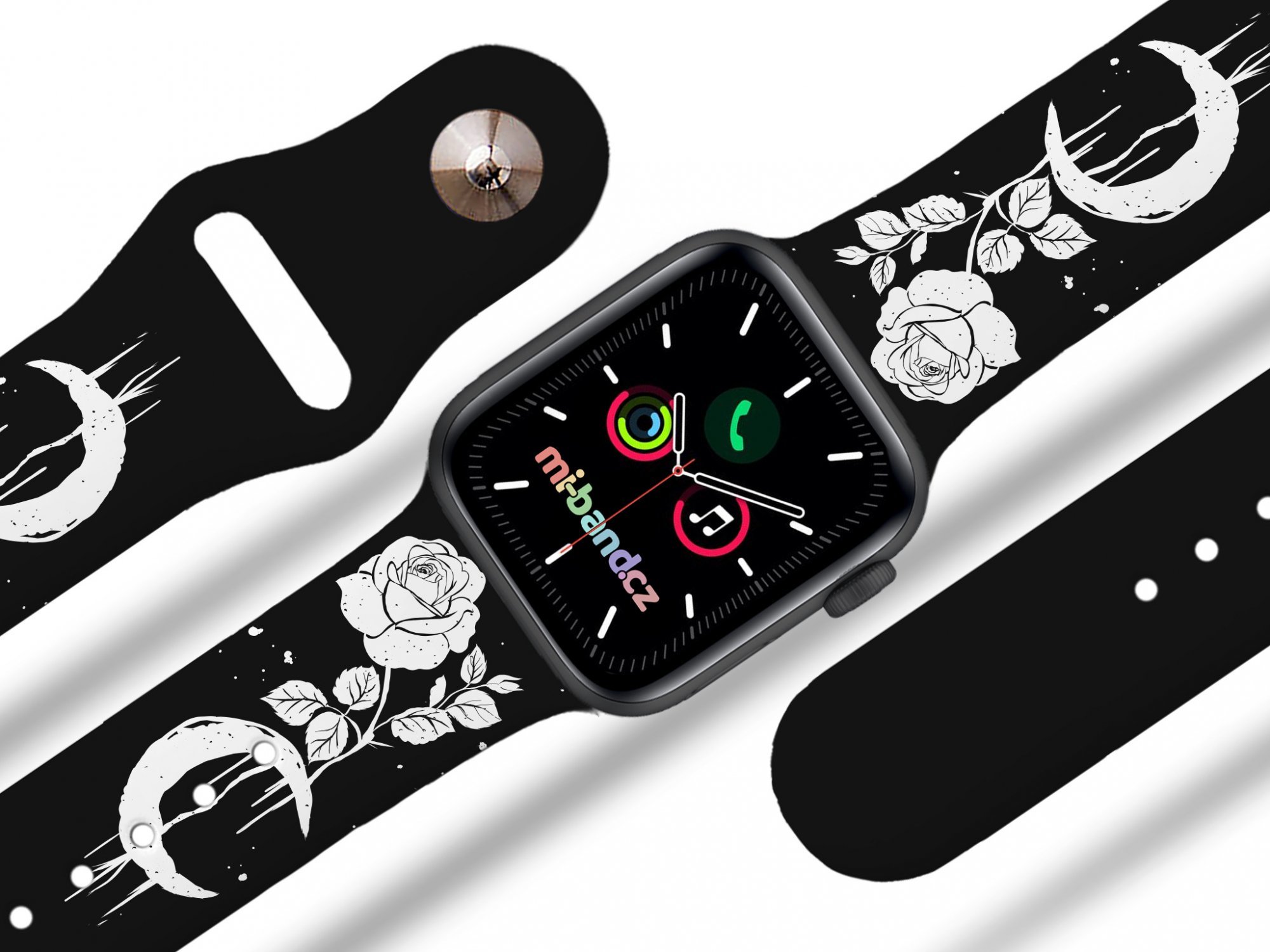 Mi-band Apple watch řemínek Černá růže Rozměr: 38/40/41/42(S10)mm, barva pásku: černá
