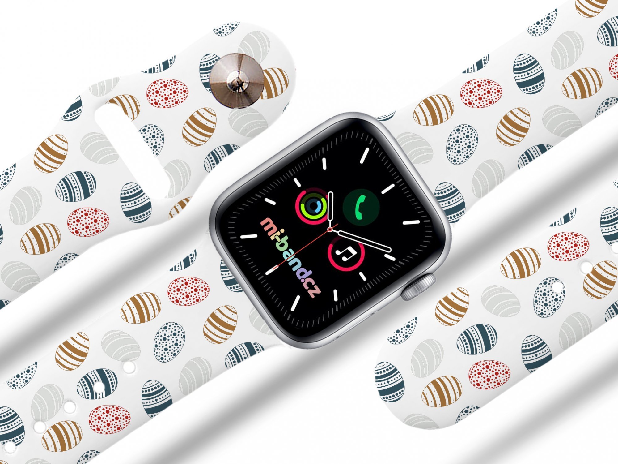 Mi-band Apple watch řemínek Vajíčka Barva: Bílá, Rozměr: 42/44/45/46/49mm