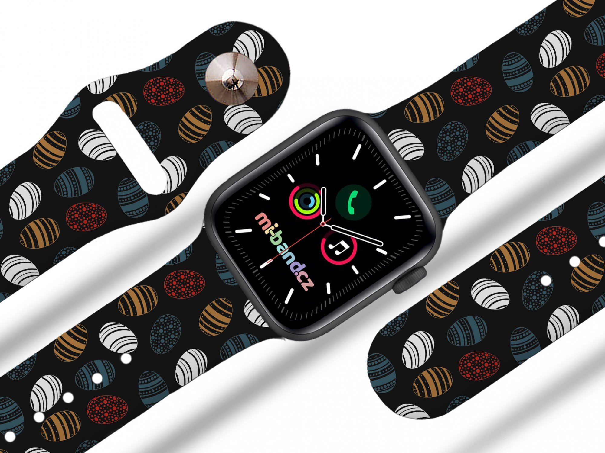 Mi-band Apple watch řemínek Vajíčka Barva: Černá, Rozměr: 42/44/45/46/49mm