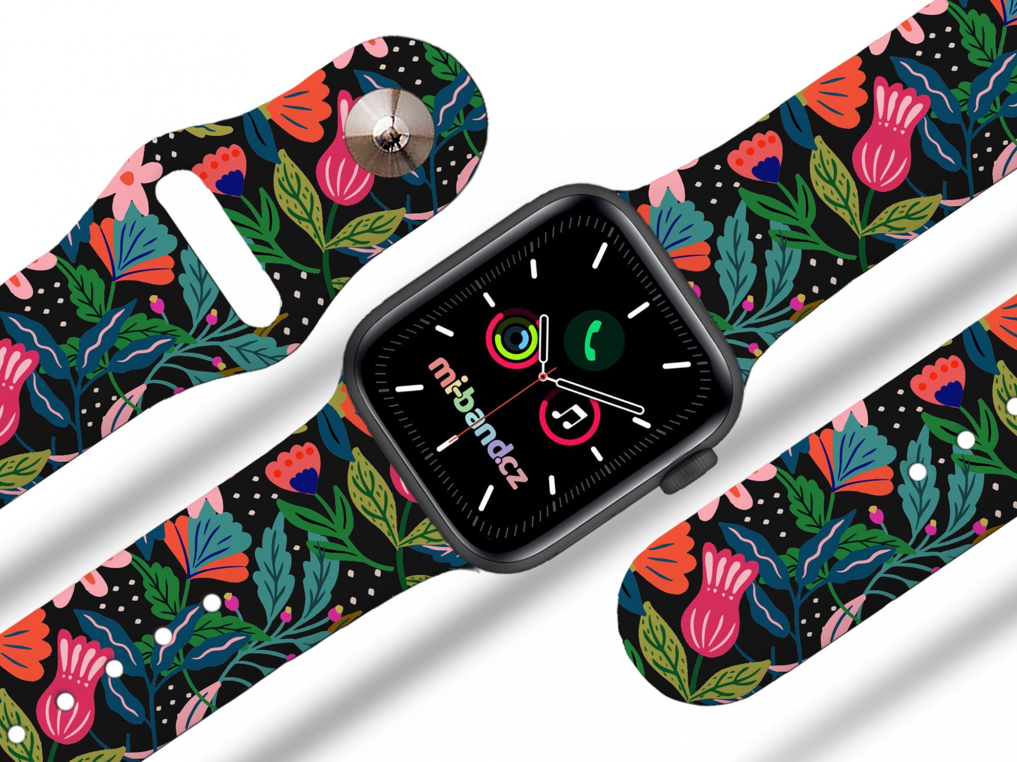 Mi-band Apple watch řemínek Džungle Rozměr: 42/44/45/46/49mm, barva pásku: černá