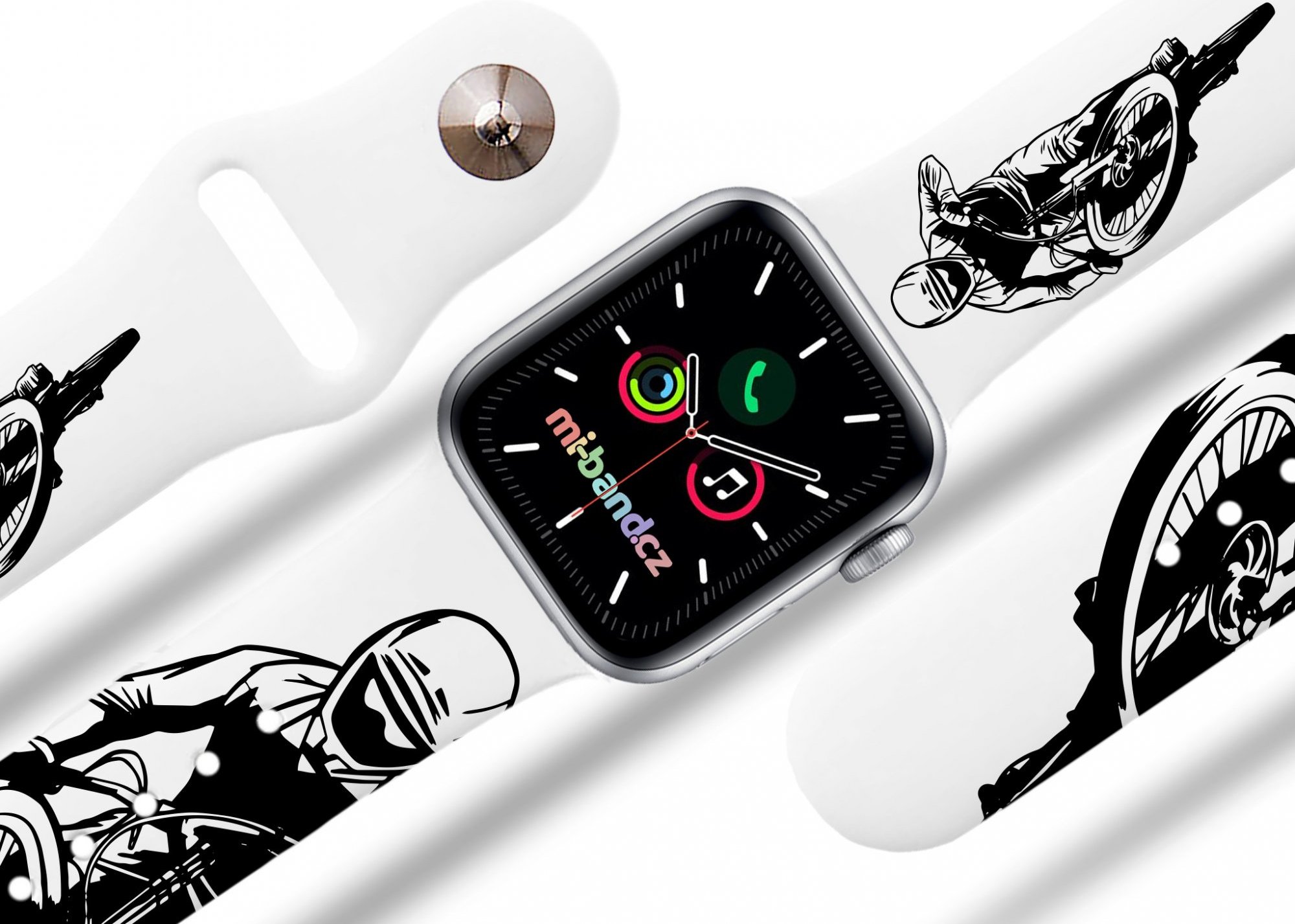 Mi-band Apple watch řemínek MTB sjezdy Rozměr: 42/44/45/46/49mm, barva pásku: bílá