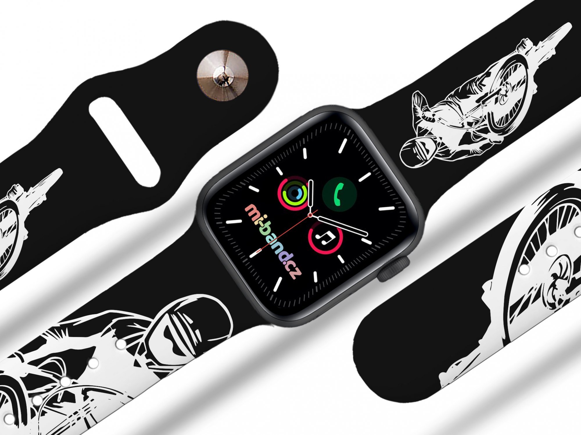 Mi-band Apple watch řemínek MTB sjezdy Rozměr: 42/44/45/46/49mm, barva pásku: černá