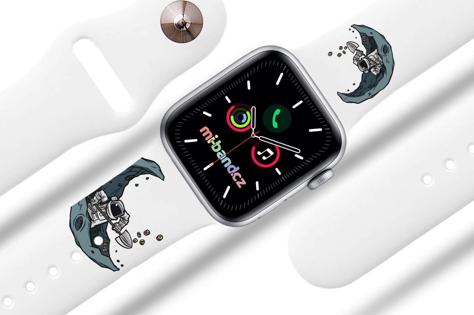 Mi-band Apple watch řemínek Těžba bitcoinu Barva: Bílá, Rozměr: 38/40/41/42(S10)mm