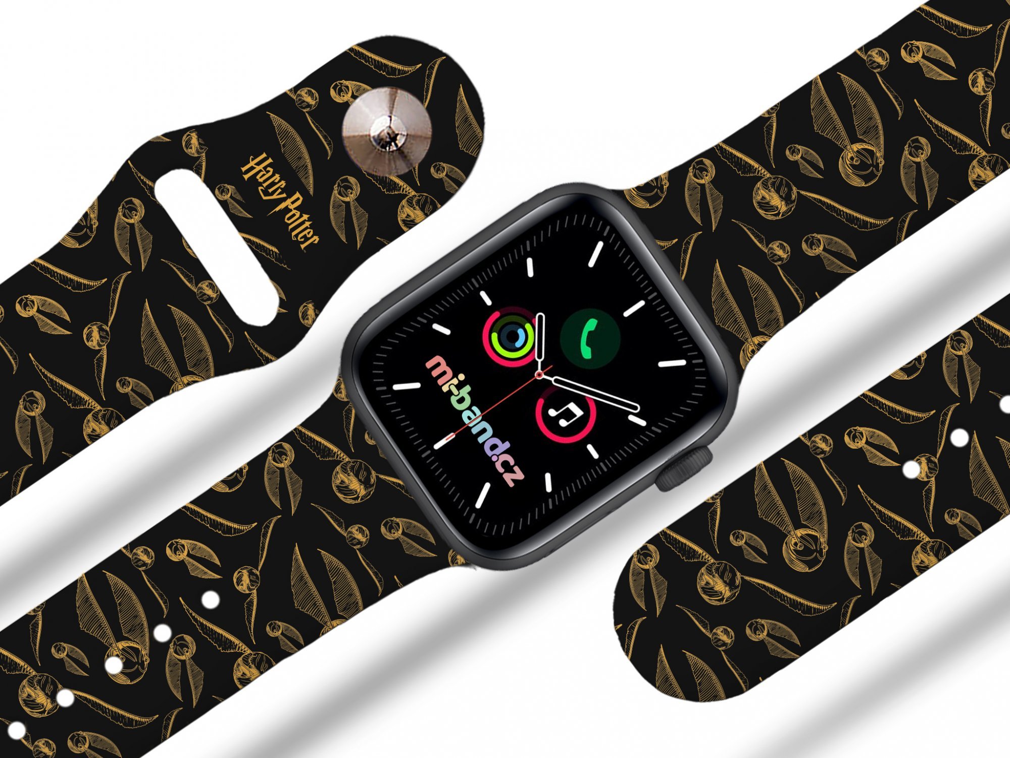 Miband Apple watch řemínek Harry Potter - Zlatonky Rozměr: 38/40/41/42(S10)mm, barva pásku: černá