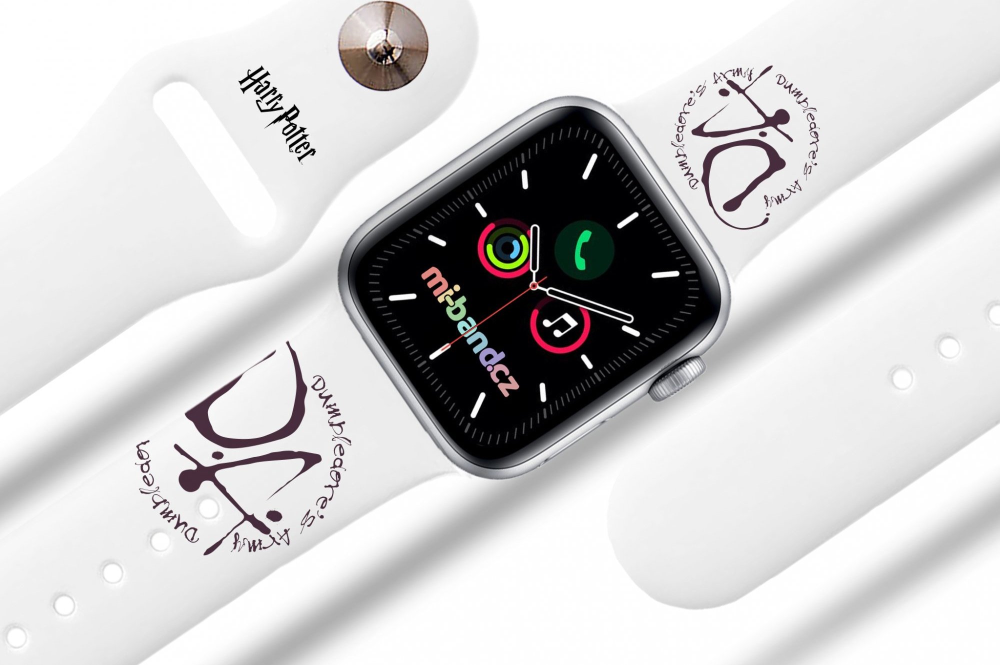 Miband Apple watch řemínek Harry Potter - Brumbálova armáda Rozměr: 38/40/41/42(S10)mm, barva pásku: bílá