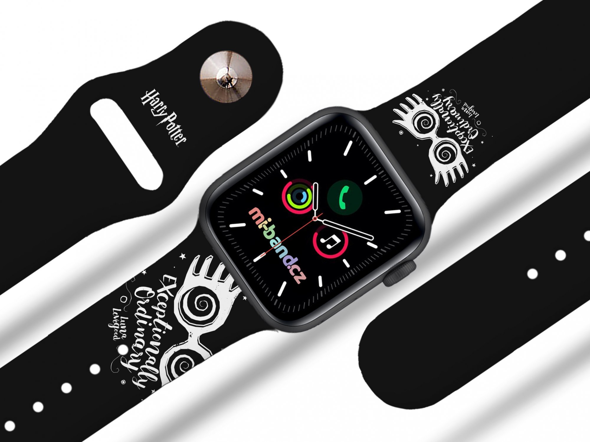 Miband Apple watch řemínek Harry Potter - Luna Lovegood - Neobyčejně obyčejně Rozměr: 42/44/45/46/49mm, barva pásku: černá