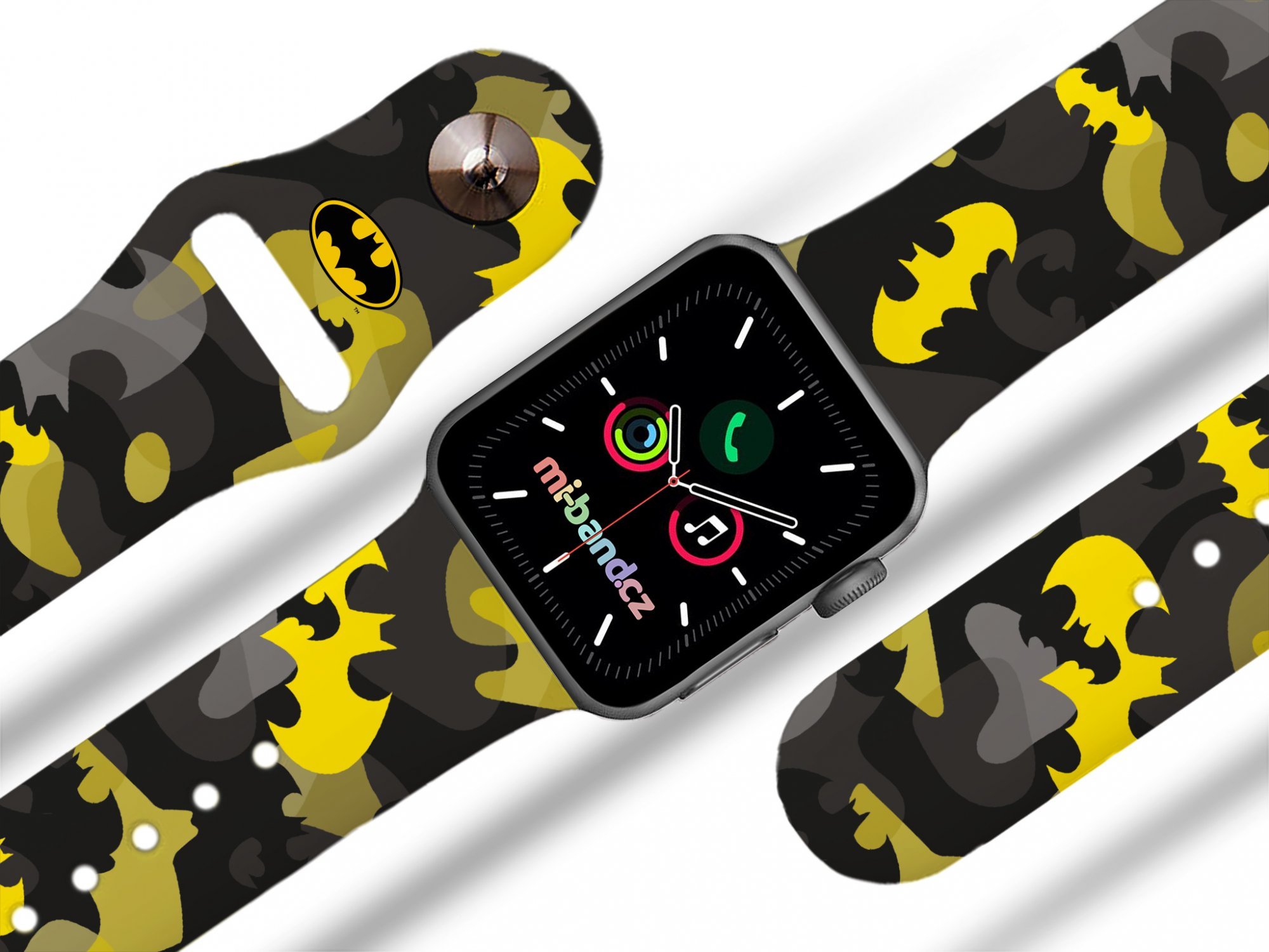 Miband Apple watch řemínek Batman - Žluto-černý znak Rozměr: 42/44/45/46/49mm
