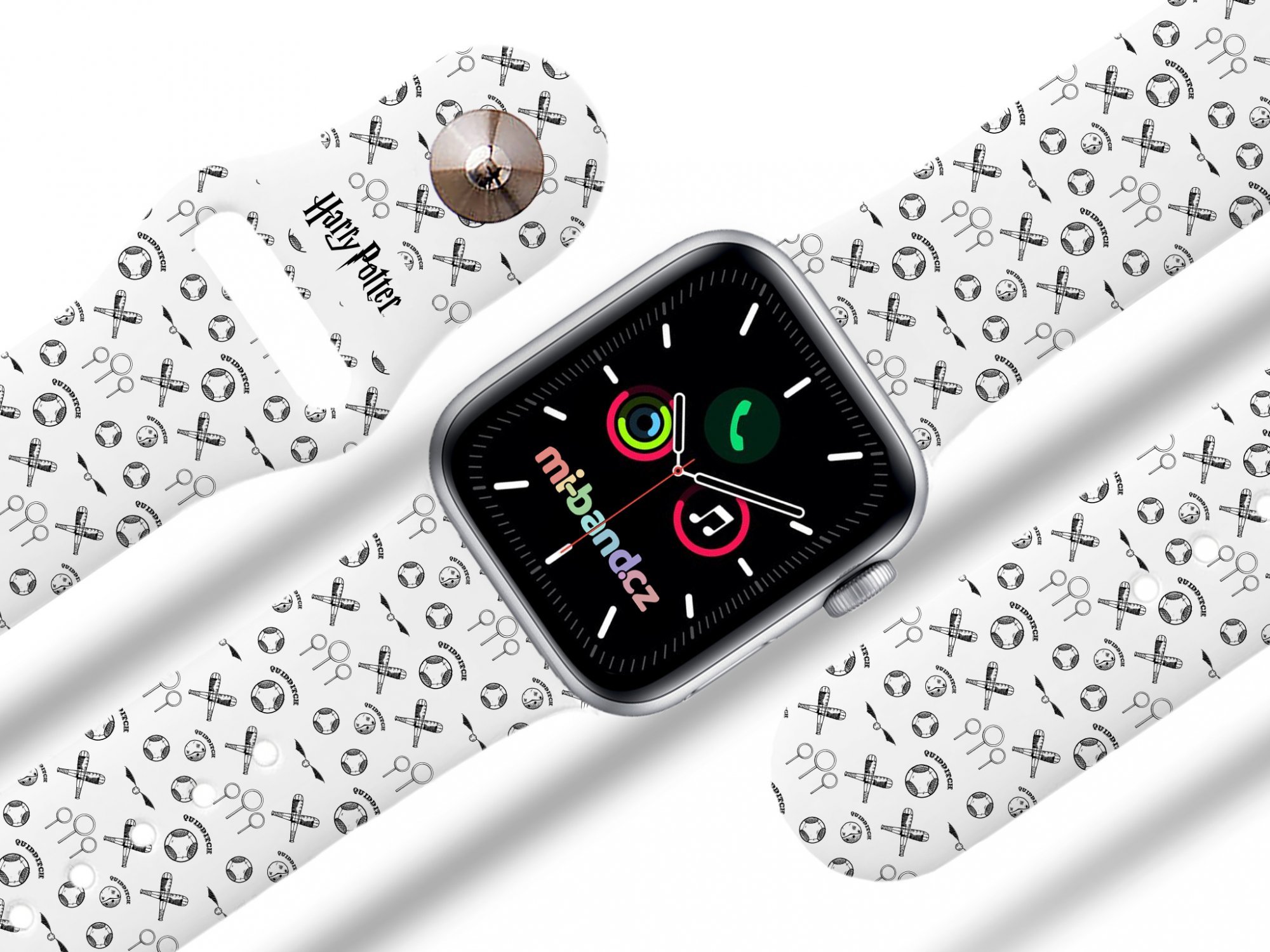 Miband Apple watch řemínek Harry Potter - Famfrpál 2 Rozměr: 42/44/45/46/49mm, barva pásku: bílá