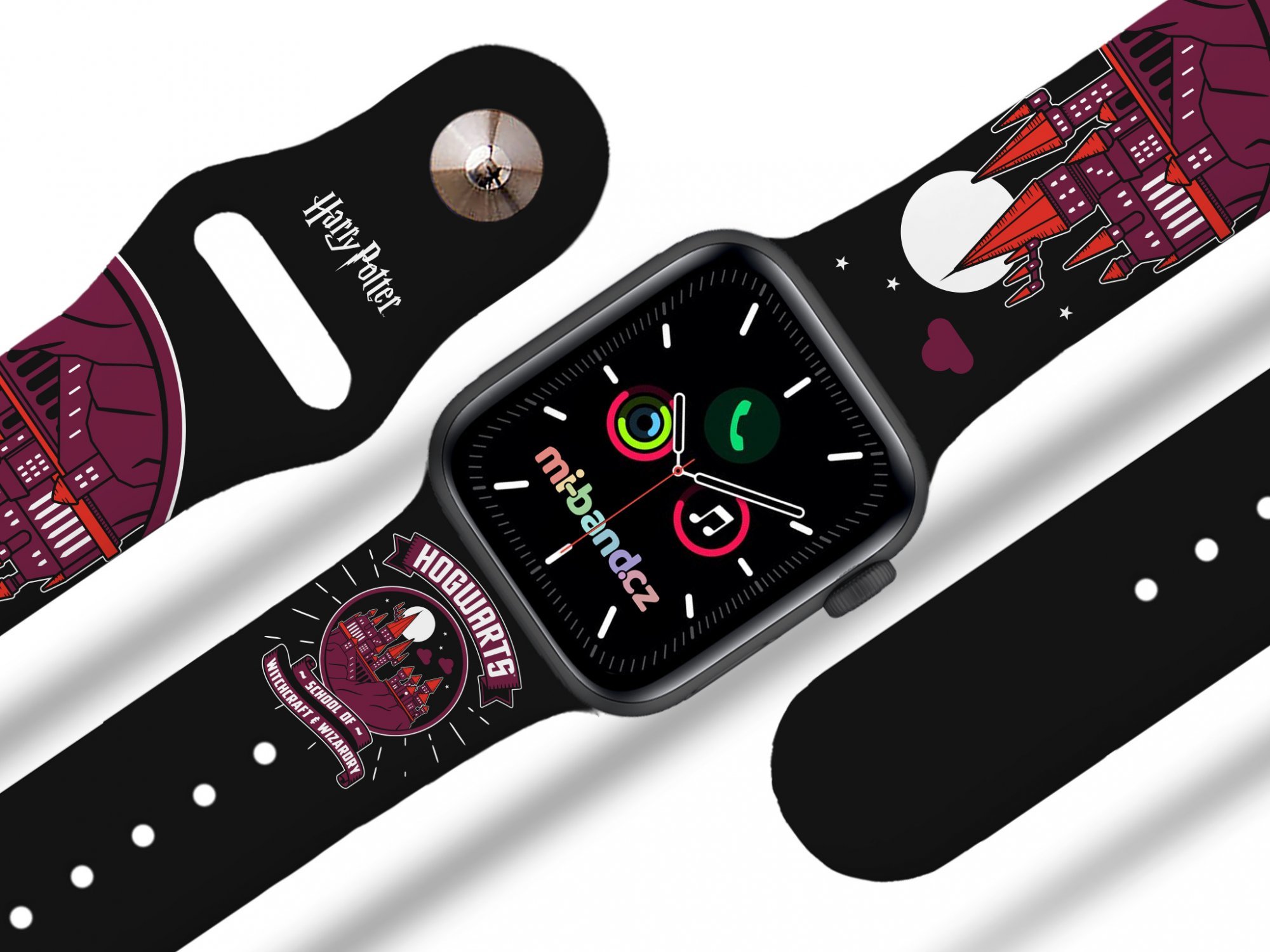 Miband Apple watch řemínek Harry Potter - Škola čar a kouzel Rozměr: 38/40/41/42(S10)mm, barva pásku: černá