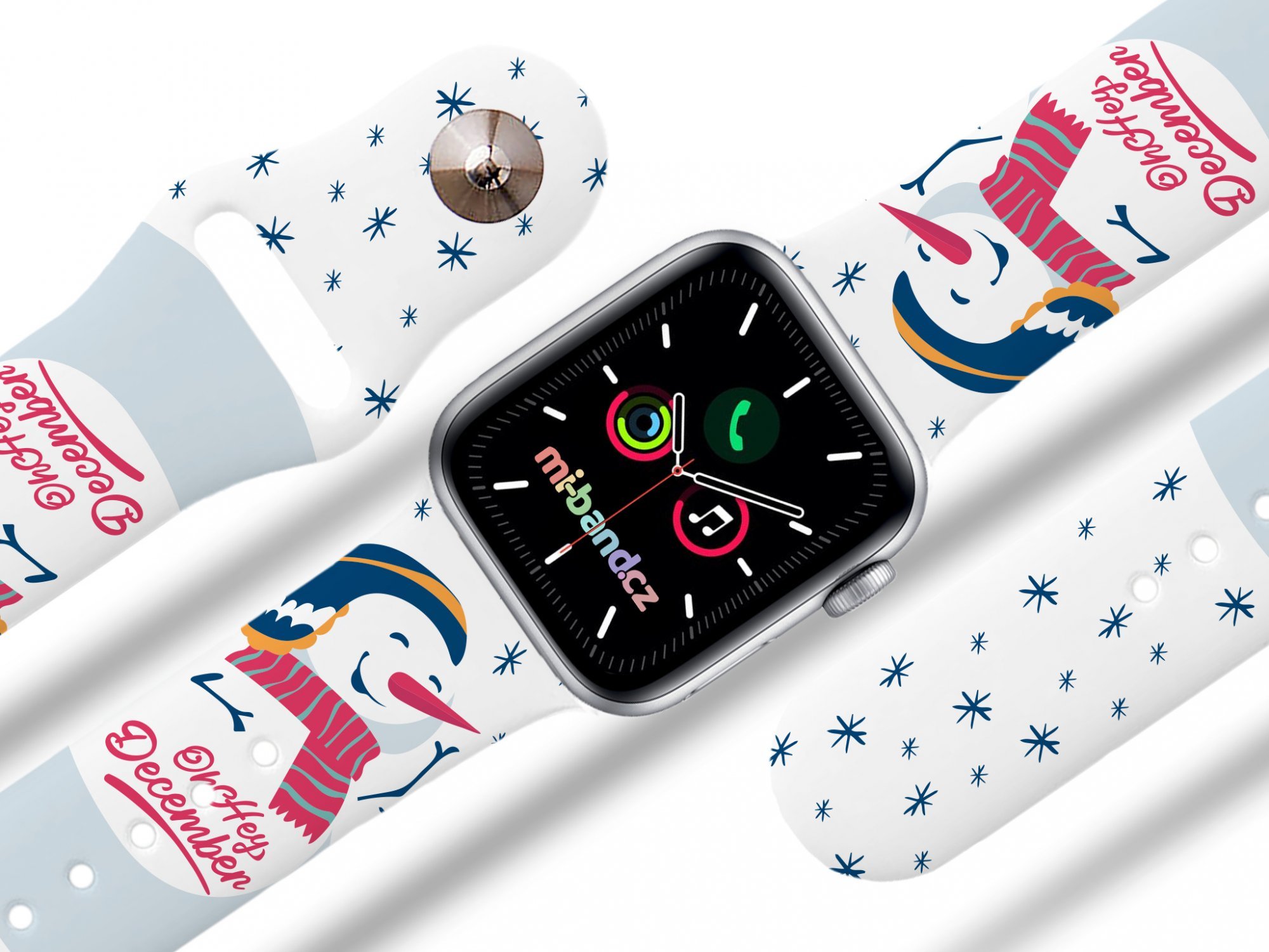 Mi-band Apple watch řemínek Sněhulák Rozměr: 42/44/45/46/49mm