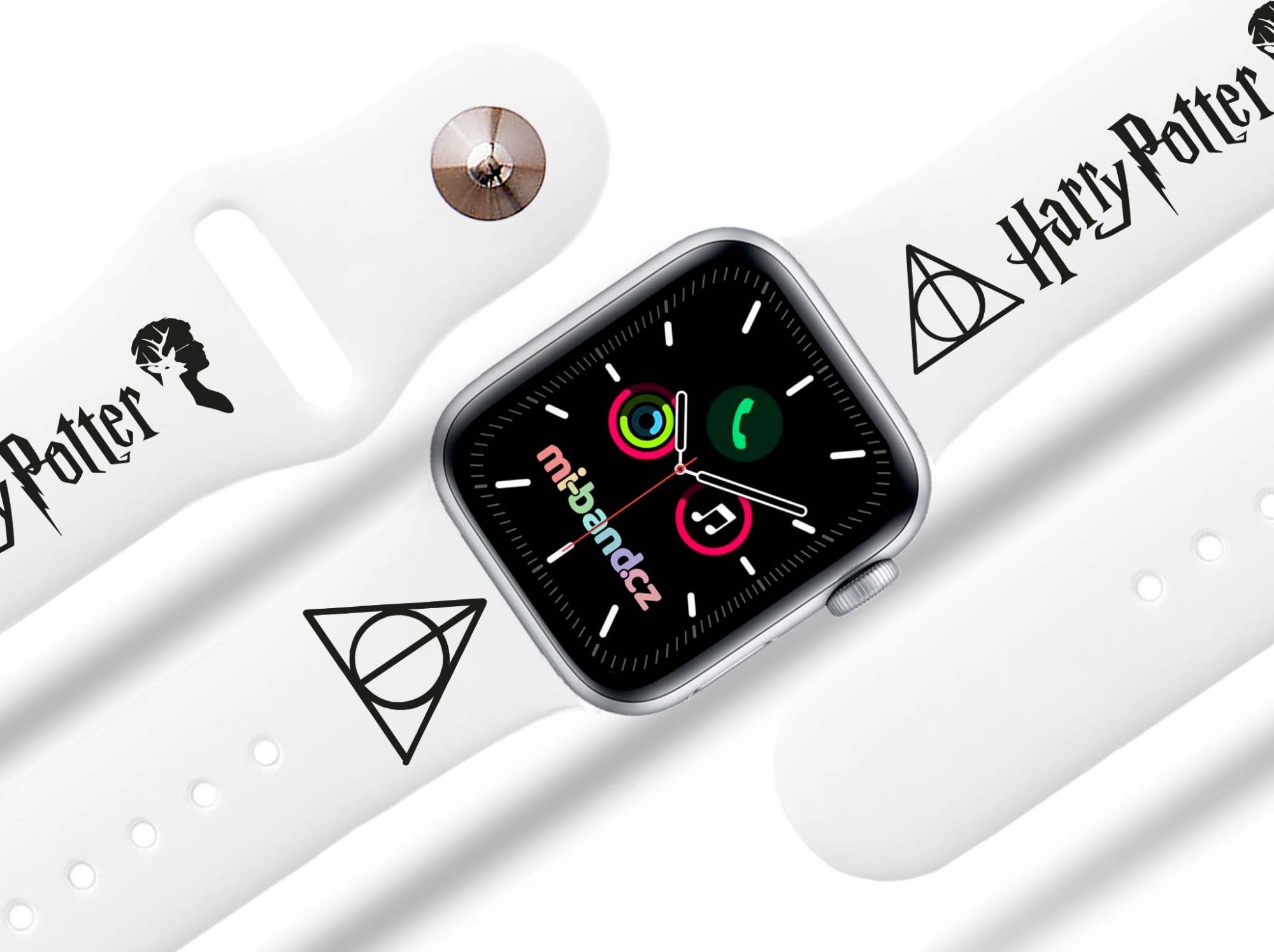 Miband Apple watch řemínek Harry Potter - Relikvie smrti 3 Rozměr: 38/40/41/42(S10)mm, barva pásku: bílá