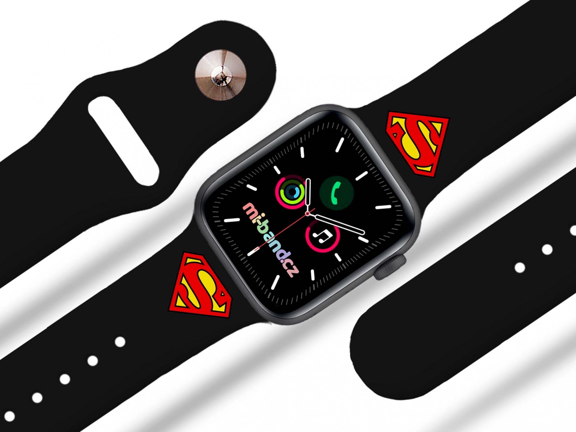 Miband Apple watch řemínek Superman - Logo Rozměr: 38/40/41/42(S10)mm, barva pásku: černá