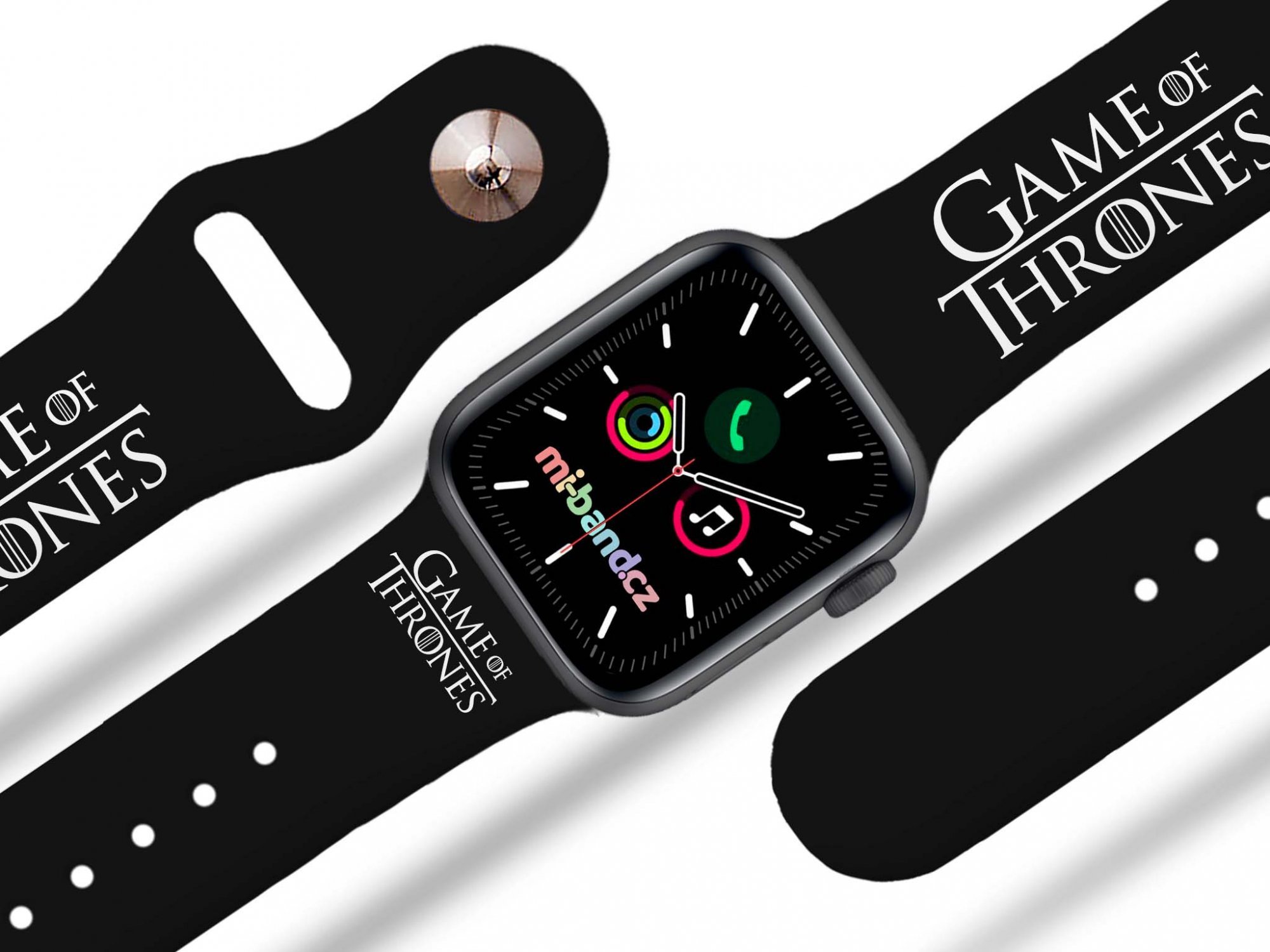 Miband Apple watch řemínek GOT - Logo Rozměr: 38/40/41/42(S10)mm, barva pásku: černá