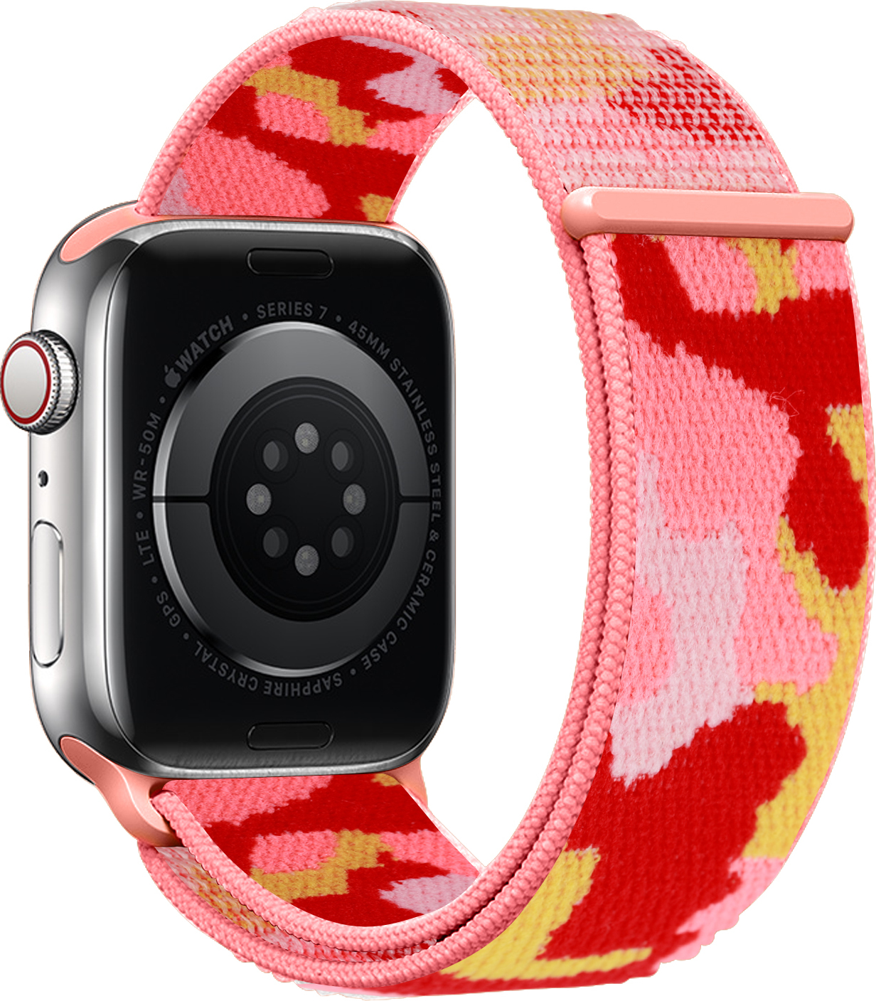 Nylonový řemínek kamufláž pro Apple Watch 42/44/45/46/49mm Barevná varianta: Červená kamufláž