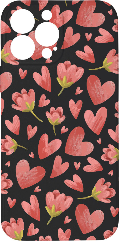 Mi-band Kryt Valentýnský kryt černý pro iPhone 13 Pro Max