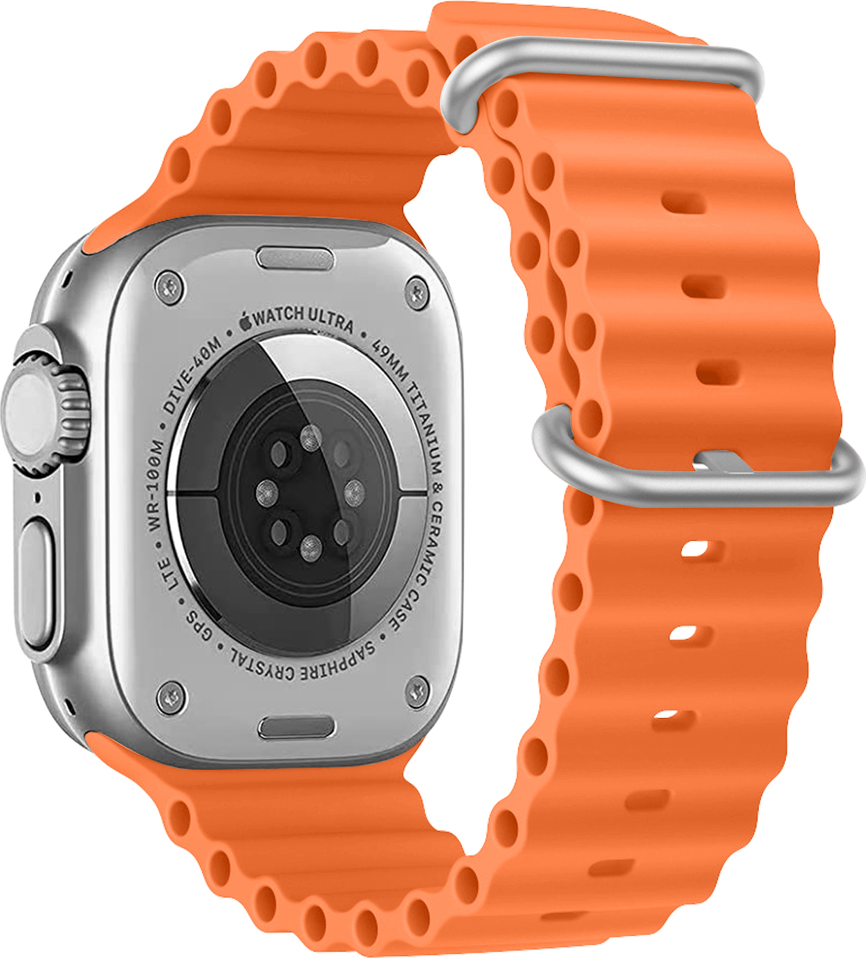 Vroubkovaný řemínek s přezkou pro Apple Watch 38/40/41/42(S10)mm Barevná varianta: Oranžový