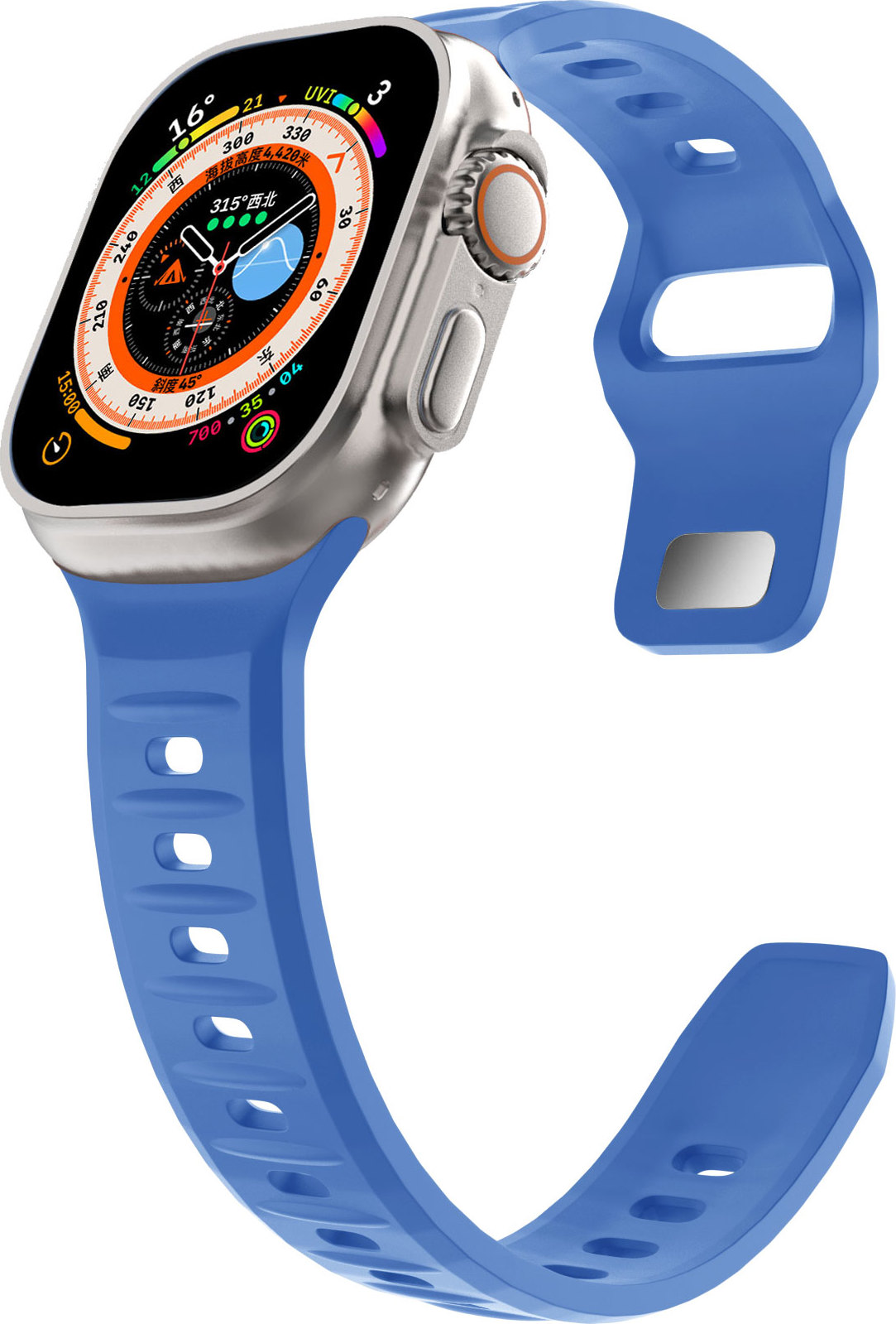 Silikonový vroubkovaný řemínek pro Apple Watch 38/40/41/42(S10)mm Barevná varianta: Modrý