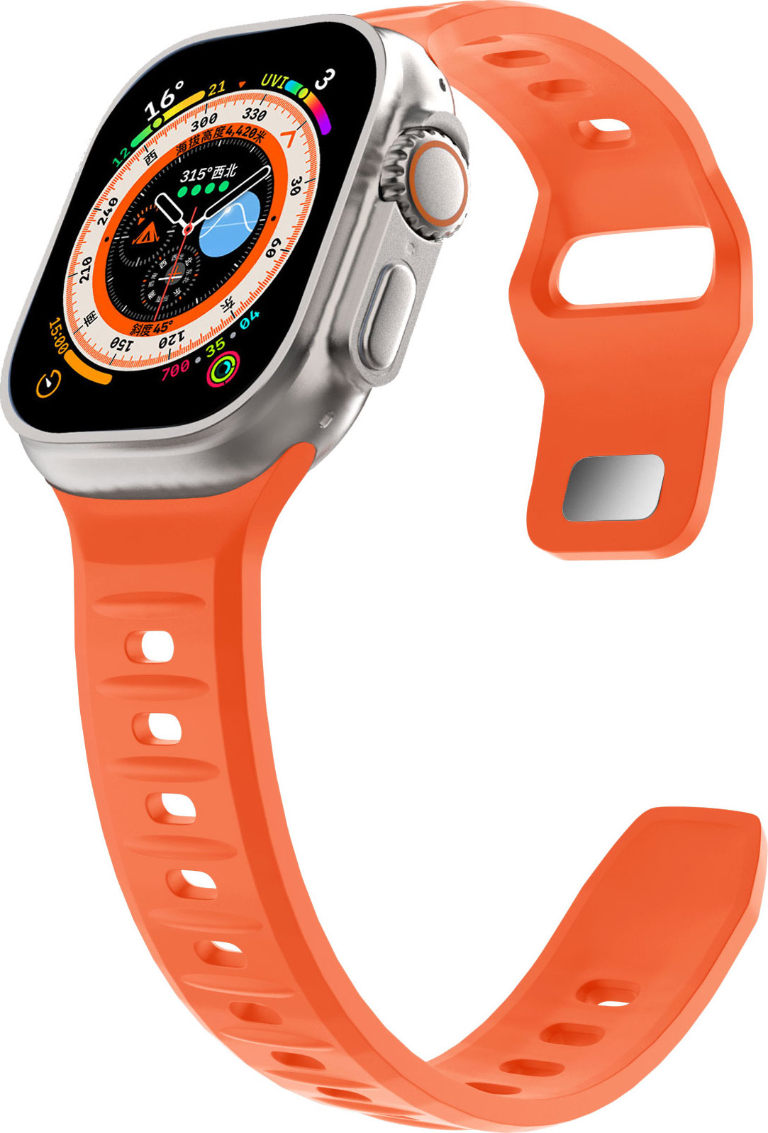 Silikonový vroubkovaný řemínek pro Apple Watch 38/40/41/42(S10)mm Barevná varianta: Oranžový