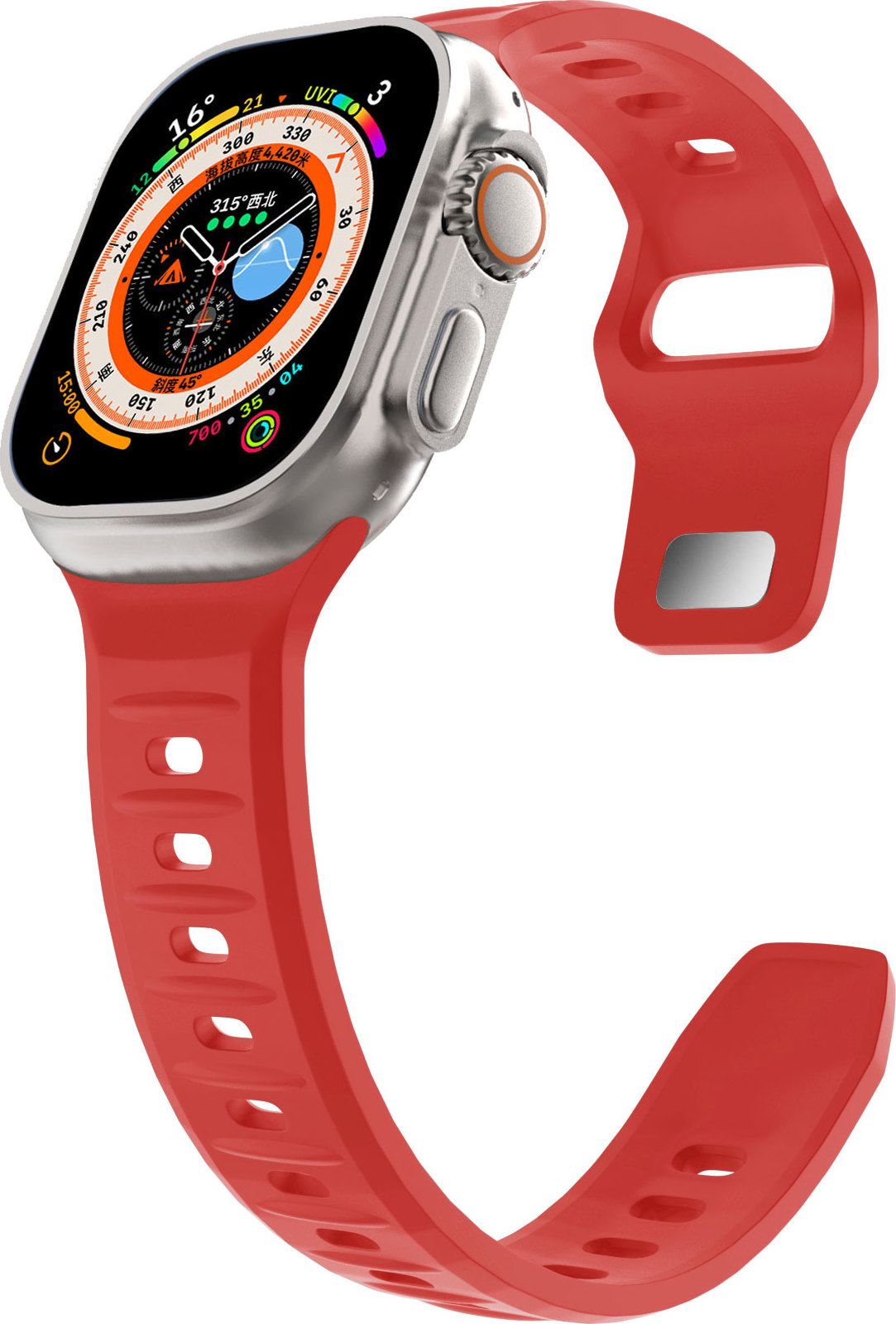 Silikonový vroubkovaný řemínek pro Apple Watch 38/40/41/42(S10)mm Barevná varianta: Červený