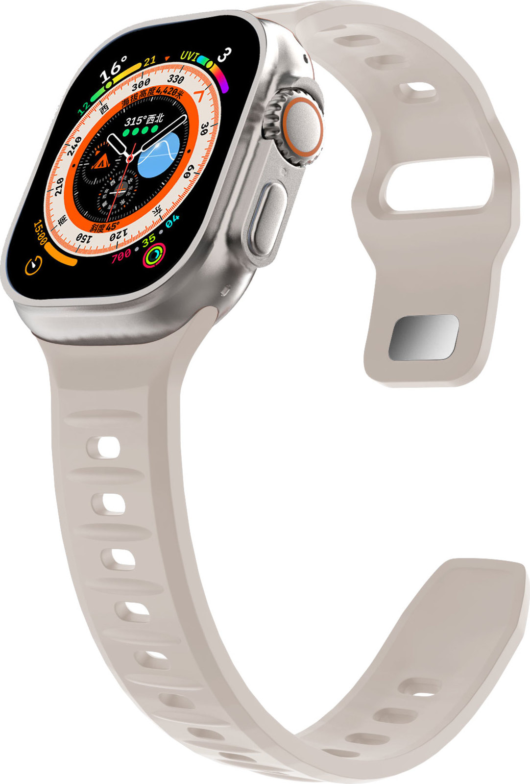 Silikonový vroubkovaný řemínek pro Apple Watch 38/40/41/42(S10)mm Barevná varianta: Slonová Kost