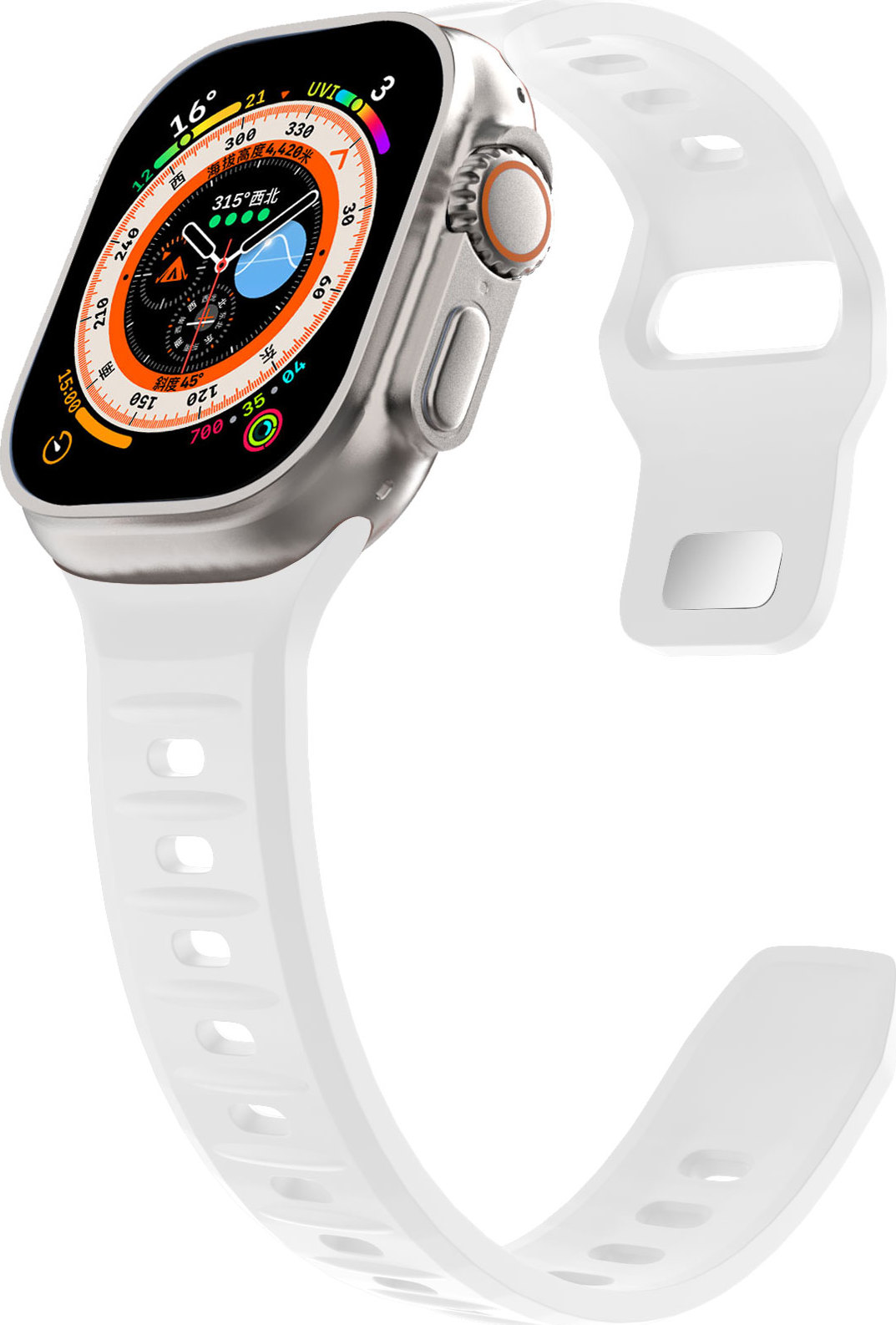 Silikonový vroubkovaný řemínek pro Apple Watch 38/40/41/42(S10)mm Barevná varianta: Bílý